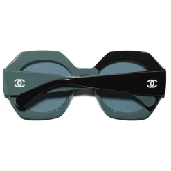 Chanel - Round Sunglasses - Black Green Blue - Eyewear - Avvenice^ Sunglasses & Eyewear