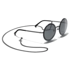 Chanel - Round Sunglasses - Dark Silver Gray - Eyewear - Avvenice