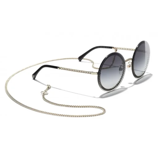 Chanel - Round Sunglasses - Gold Gray Gradient - Eyewear - Avvenice