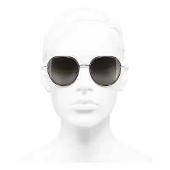 Chanel - Round Sunglasses - Dark Silver Brown - Eyewear - Avvenice