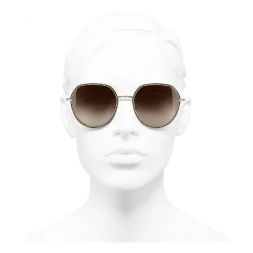 Chanel - Round Sunglasses - Gold Tortoise Brown - Eyewear - Avvenice