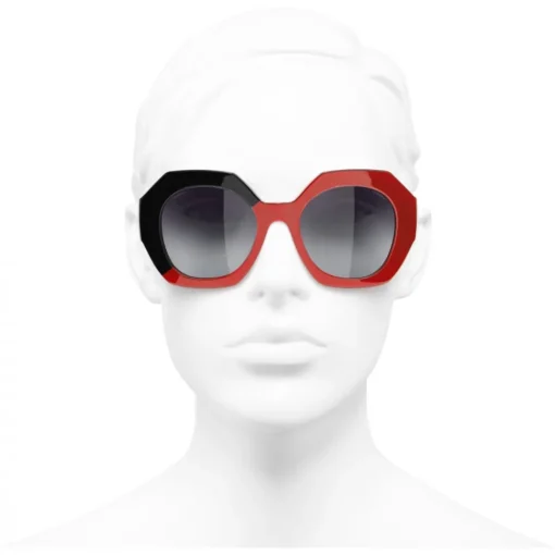 Chanel - Round Sunglasses - Black Coral Gray - Eyewear - Avvenice