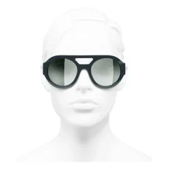 Chanel - Round Sunglasses - Dark Green Mirror - Eyewear - Avvenice