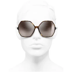 Chanel - Round Sunglasses - Dark Tortoise Beige Mirror - Eyewear - Avvenice^ Sunglasses & Eyewear