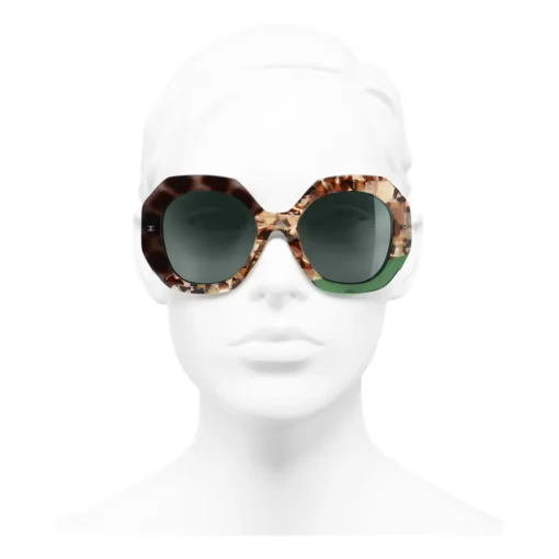 Chanel - Round Sunglasses - Dark Tortoise Green - Eyewear - Avvenice^ Sunglasses & Eyewear