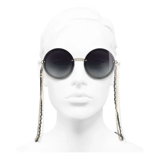 Chanel - Round Sunglasses - Gold Gray - Eyewear - Avvenice^ Sunglasses & Eyewear