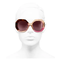 Chanel - Round Sunglasses - Dark Tortoise Pink - Eyewear - Avvenice