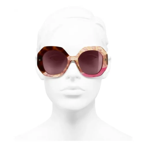 Chanel - Round Sunglasses - Dark Tortoise Pink - Eyewear - Avvenice