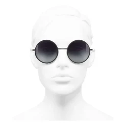 Chanel - Round Sunglasses - Black Gray- Eyewear - Avvenice^ Sunglasses & Eyewear
