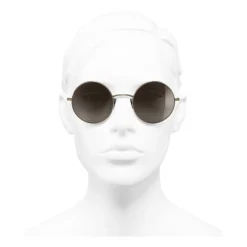 Chanel - Round Sunglasses - Gold Brown - Eyewear - Avvenice