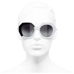 Chanel - Round Sunglasses - Black White Gray - Eyewear - Avvenice^ Sunglasses & Eyewear