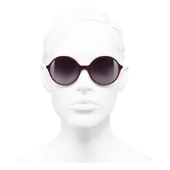 Chanel - Round Sunglasses - Red Burgundy - Eyewear - Avvenice