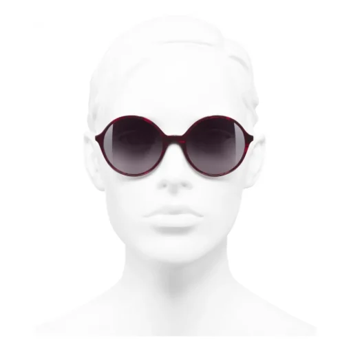 Chanel - Round Sunglasses - Red Burgundy - Eyewear - Avvenice