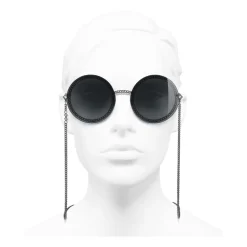 Chanel - Round Sunglasses - Dark Silver Gray - Eyewear - Avvenice