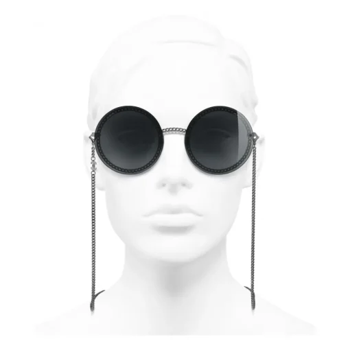 Chanel - Round Sunglasses - Dark Silver Gray - Eyewear - Avvenice
