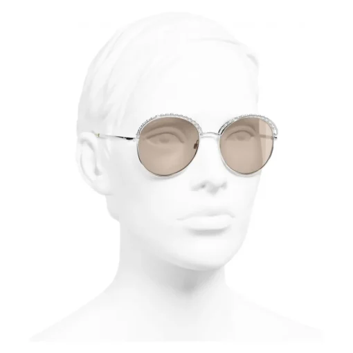Chanel - Round Sunglasses - Silver Beige - Eyewear - Avvenice