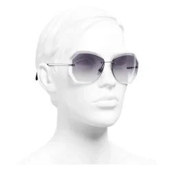 Chanel - Round Sunglasses - Silver Gray - Eyewear - Avvenice