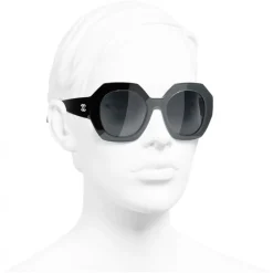 Chanel - Round Sunglasses - Black Gray - Eyewear - Avvenice