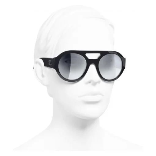 Chanel - Round Sunglasses - Dark Blue Mirror - Eyewear - Avvenice^ Sunglasses & Eyewear