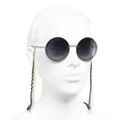 Chanel - Round Sunglasses - Gold Gray - Eyewear - Avvenice^ Sunglasses & Eyewear