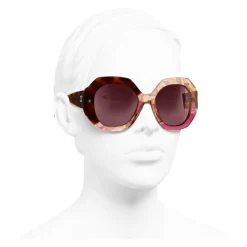 Chanel - Round Sunglasses - Dark Tortoise Pink - Eyewear - Avvenice