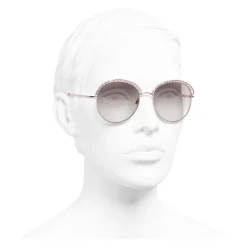 Chanel - Round Sunglasses - Pink Gold - Eyewear - Avvenice^ Sunglasses & Eyewear