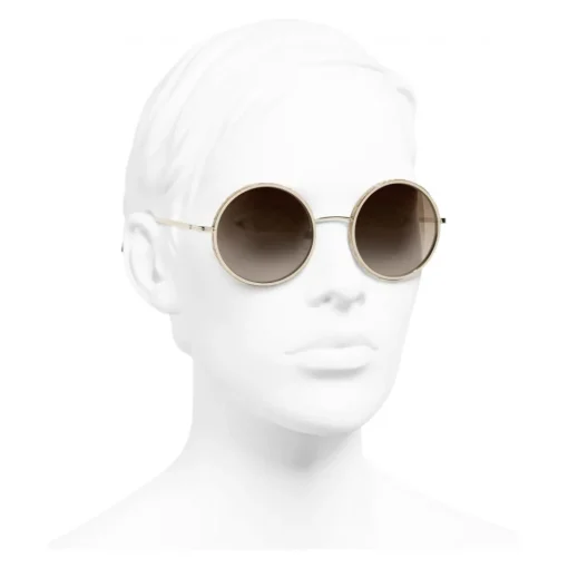 Chanel - Round Sunglasses - Gold Brown - Eyewear - Avvenice^ Sunglasses & Eyewear