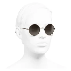 Chanel - Round Sunglasses - Gold Brown - Eyewear - Avvenice
