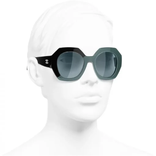 Chanel - Round Sunglasses - Black Green Blue - Eyewear - Avvenice^ Sunglasses & Eyewear