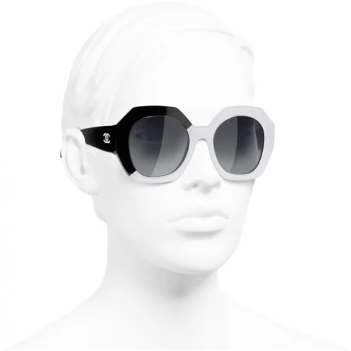 Chanel - Round Sunglasses - Black White Gray - Eyewear - Avvenice^ Sunglasses & Eyewear