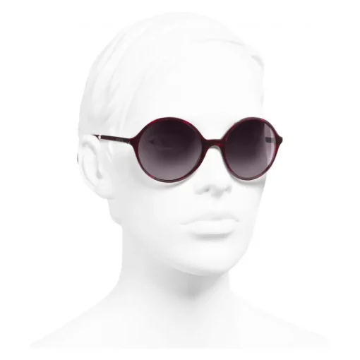 Chanel - Round Sunglasses - Red Burgundy - Eyewear - Avvenice