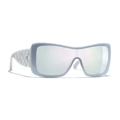 Chanel - Shield Sunglasses - Light Blue Mirror - Eyewear - Avvenice