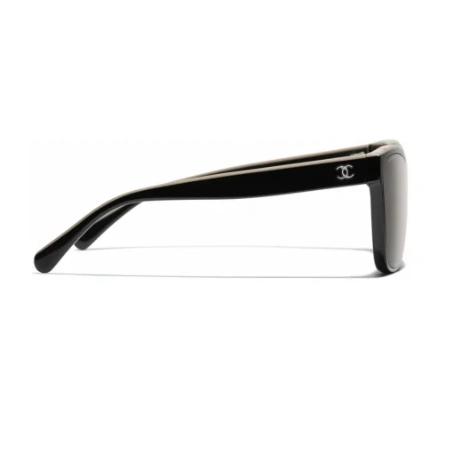 Chanel - Shield Sunglasses - Black Beige Brown - Eyewear - Avvenice