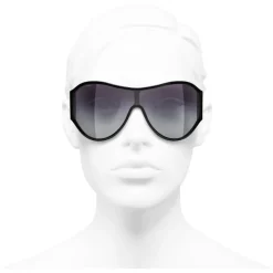 Chanel - Shield Sunglasses - Black Gray - Eyewear - Avvenice^ Sunglasses & Eyewear
