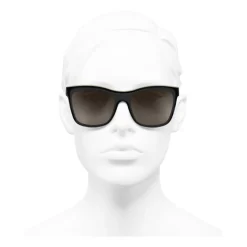 Chanel - Shield Sunglasses - Black Beige Brown - Eyewear - Avvenice