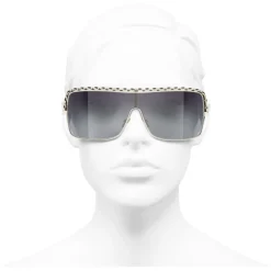Chanel - Shield Sunglasses - Gray Gradient - Eyewear - Avvenice
