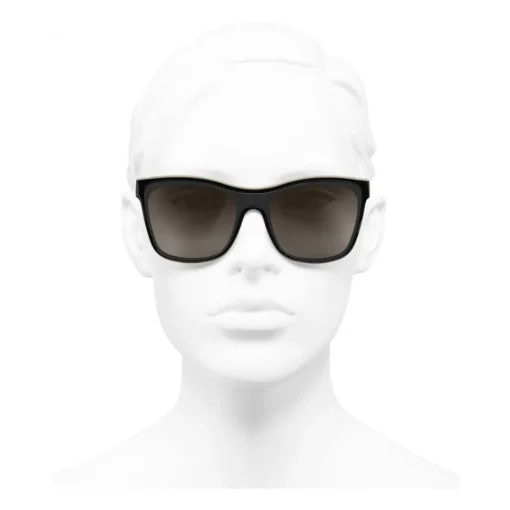 Chanel - Shield Sunglasses - Black Beige Brown - Eyewear - Avvenice