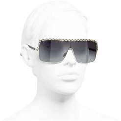 Chanel - Shield Sunglasses - Gray Gradient - Eyewear - Avvenice