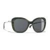 Chanel - Square Sunglasses - Green Tortoise Gray - Eyewear - Avvenice