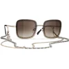 Chanel - Square Sunglasses - Gold Brown - Eyewear - Avvenice