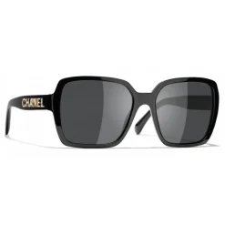 Chanel - Square Sunglasses - Black Gray - Eyewear - Avvenice