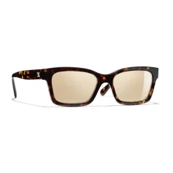 Chanel - Square Sunglasses - Dark Tortoise Gold Mirror - Eyewear - Avvenice^ Sunglasses & Eyewear