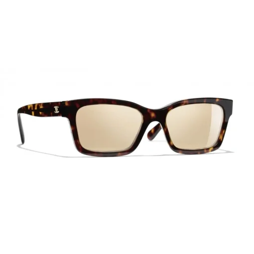 Chanel - Square Sunglasses - Dark Tortoise Gold Mirror - Eyewear - Avvenice^ Sunglasses & Eyewear