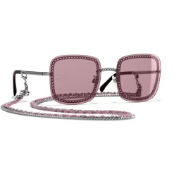 Chanel - Square Sunglasses - Dark Silver Pink - Eyewear - Avvenice^ Sunglasses & Eyewear
