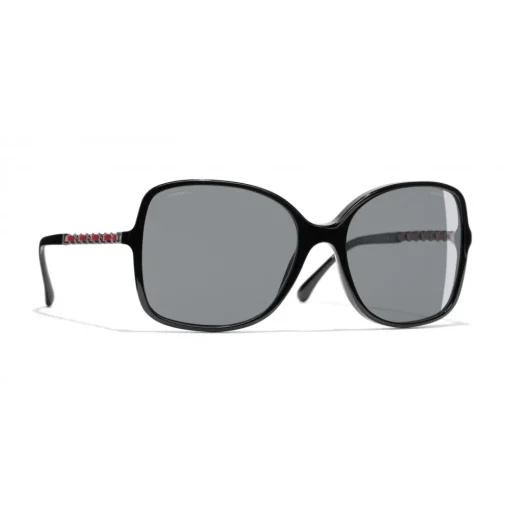 Chanel - Square Sunglasses - Black Red Gray - Eyewear - Avvenice^ Sunglasses & Eyewear