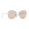 Chanel - Square Sunglasses - Silver Beige - Eyewear - Avvenice^ Sunglasses & Eyewear