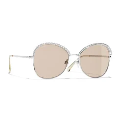 Chanel - Square Sunglasses - Silver Beige - Eyewear - Avvenice^ Sunglasses & Eyewear