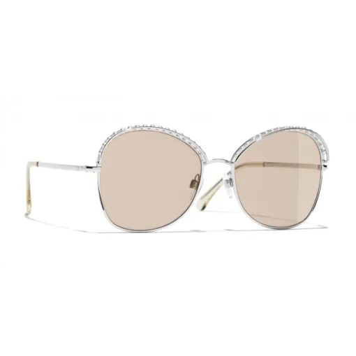 Chanel - Square Sunglasses - Silver Beige - Eyewear - Avvenice^ Sunglasses & Eyewear