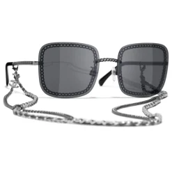 Chanel - Square Sunglasses - Silver Dark Gray - Eyewear - Avvenice^ Sunglasses & Eyewear