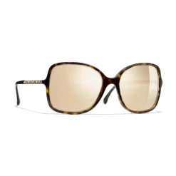 Chanel - Square Sunglasses - Dark Tortoise Gold - Eyewear - Avvenice
